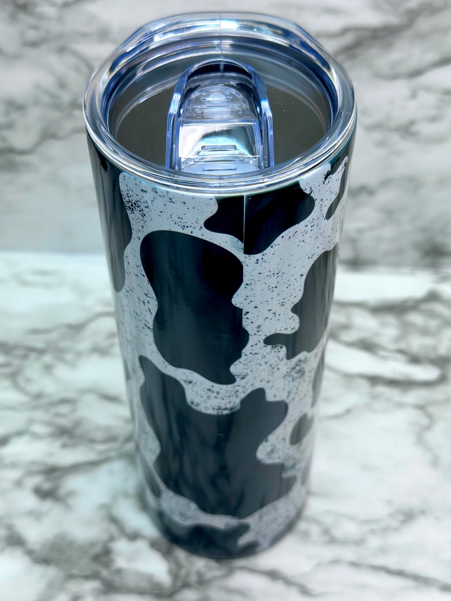 Mama Cow Print Sparkle Tumbler